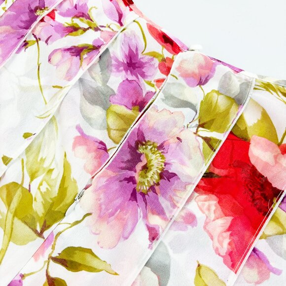 Z STUDIO Watercolor Floral Shift Dress SZ 12 Ruffled Semi-Sheer Pretty Feminine - Picture 8 of 11